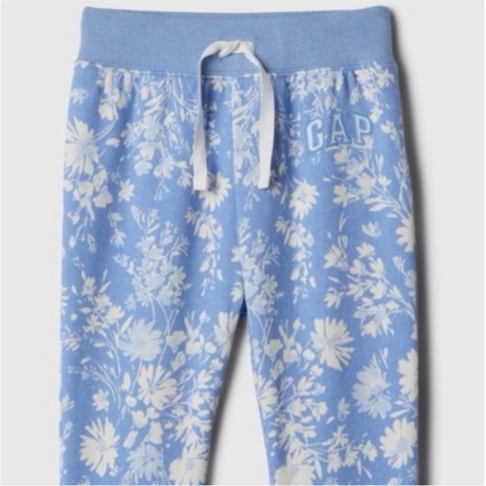 GAP Blue and White Floral Joggers
